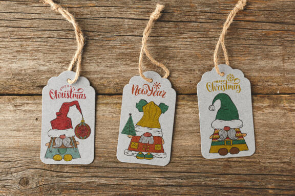 Cute Christmas Gnomes Vector Illustrations