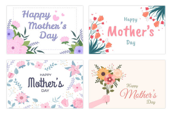 23 Happy Mother Day Flat Design Illustration