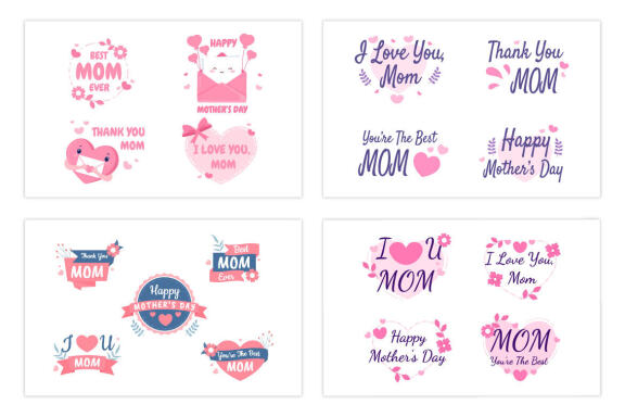 23 Happy Mother Day Flat Design Illustration