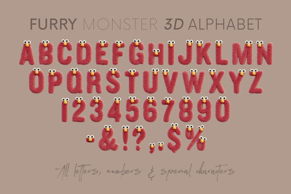 Furry Monster - 3D Lettering