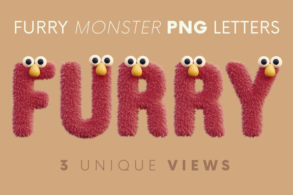 Furry Monster - 3D Lettering