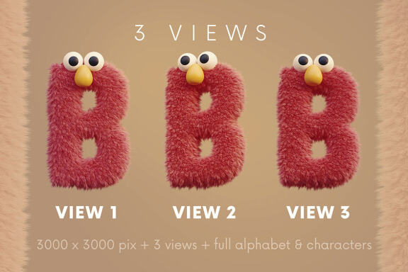 Furry Monster - 3D Lettering