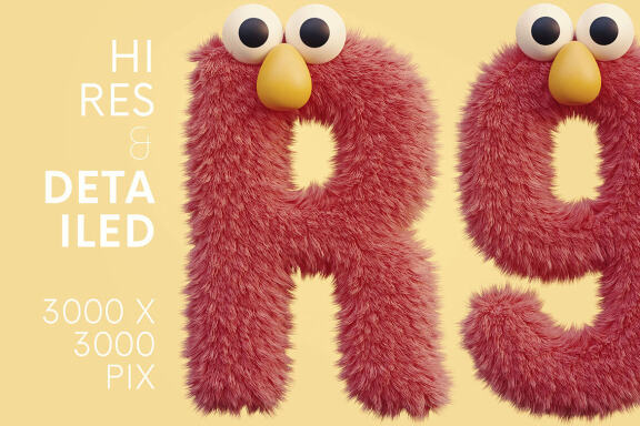 Furry Monster - 3D Lettering