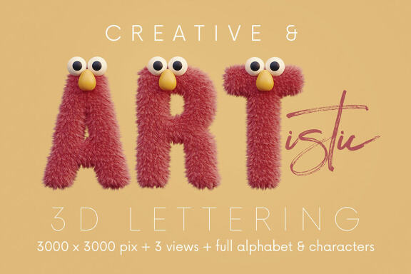 Furry Monster - 3D Lettering