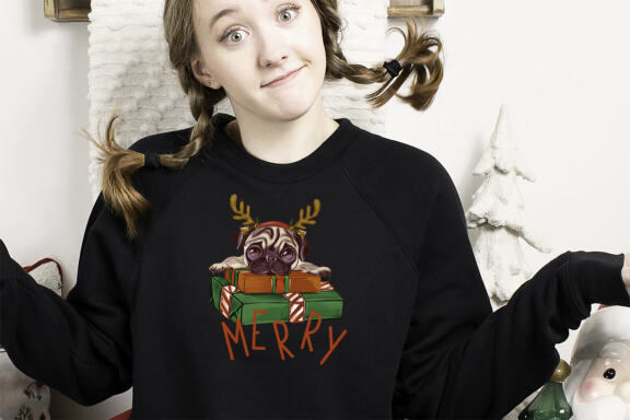 Bulldog deer, christmas sublimation