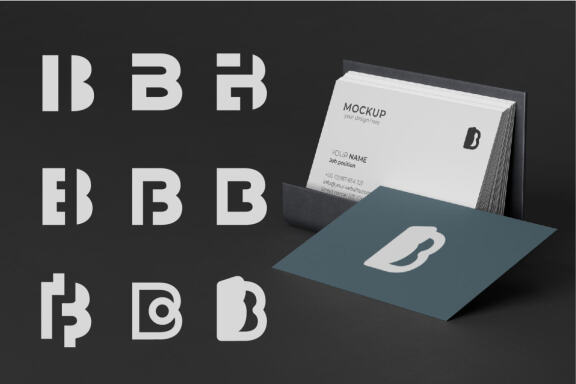 Letter B icon set design logo vector simple