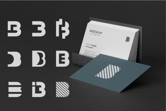 Letter B icon set design logo vector simple