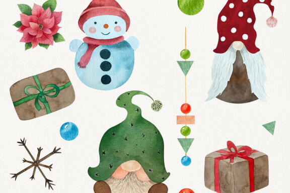Watercolor Christmas Clipart