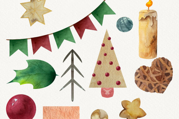 Watercolor Christmas Clipart