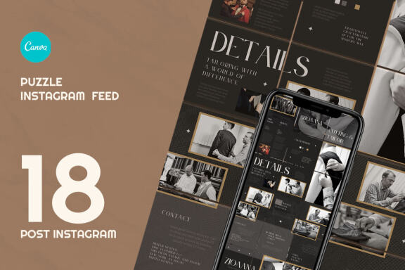 Ziona Tailors Puzzle Instagram | CANVA Template