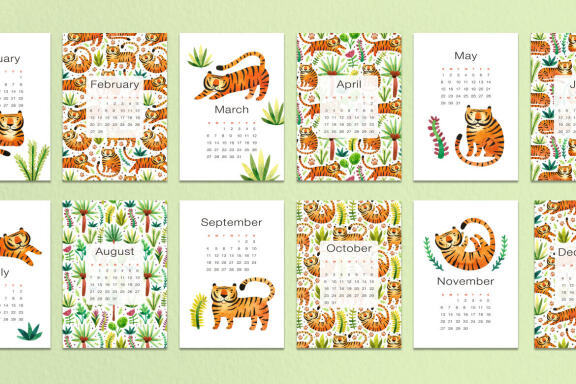 Year of the Tiger 2022 calendar