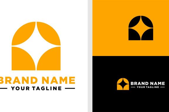 LETTER N LOGO STAR NEGATIVE SPACE EDITABLE