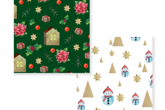 Watercolor Christmas Patterns