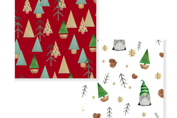 Watercolor Christmas Patterns