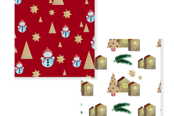 Watercolor Christmas Patterns