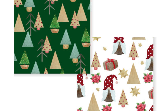 Watercolor Christmas Patterns