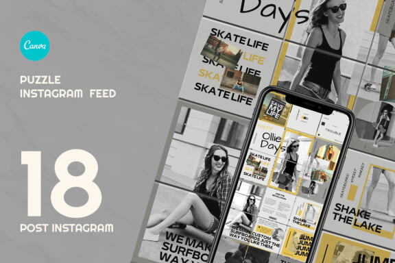 Skate Puzzle Instagram | CANVA Template 