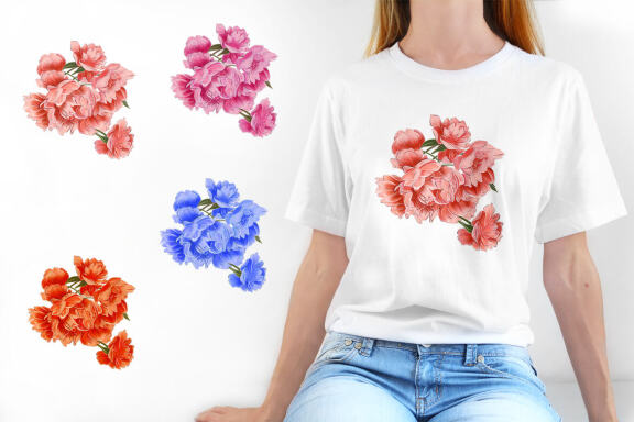 Fashion girls clipart, Women Holding Pink Flower Bouquet