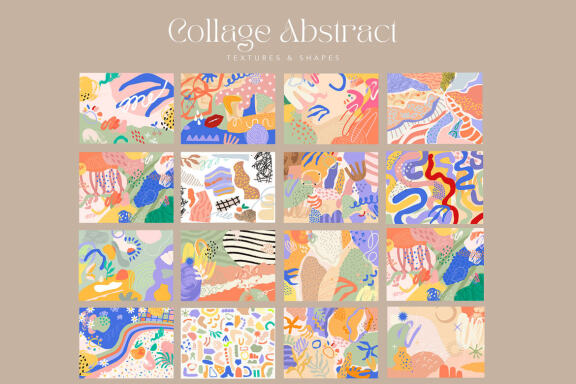Abstract Collage Cutout Shapes