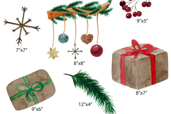 Watercolor Christmas Gnomes Clipart