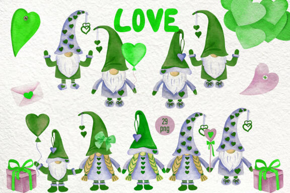  I love you. Romantic Nordic Gnomes