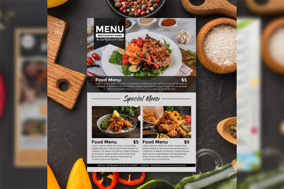 Modern Minimalist Menu