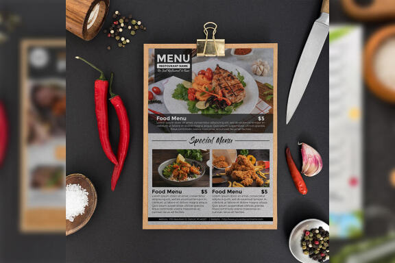 Modern Minimalist Menu