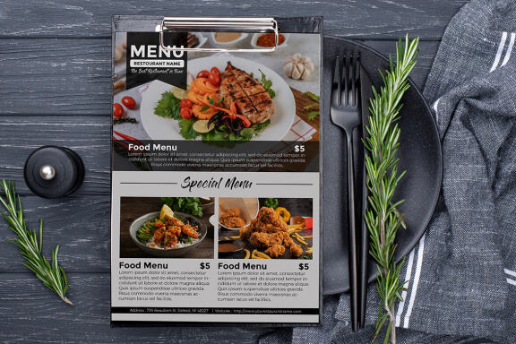 Modern Minimalist Menu