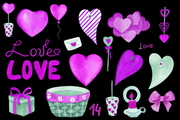 Romantic Nordic Gnomes pink clipart