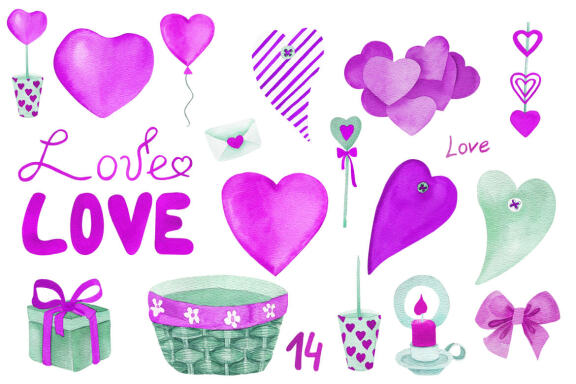 Romantic Nordic Gnomes pink clipart