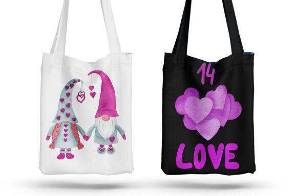 Romantic Nordic Gnomes pink clipart