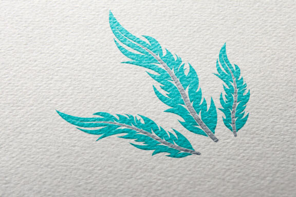 Quill or feather logo design vector