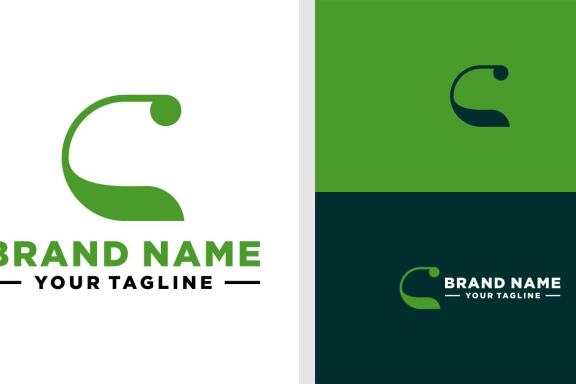LETTER C LOGO LEAF SHAPE MONOGRAM ELEGANT EDITABLE