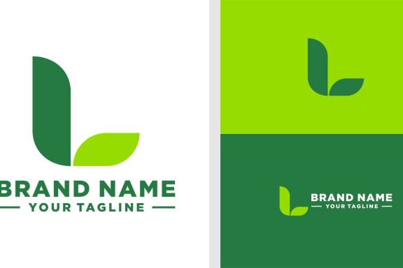 LETTER L LOGO LEAF MONOGRAM SIMPLE EDITABLE