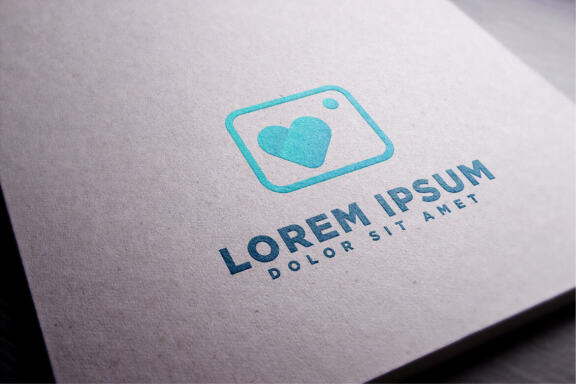 Love camera logo design vector
