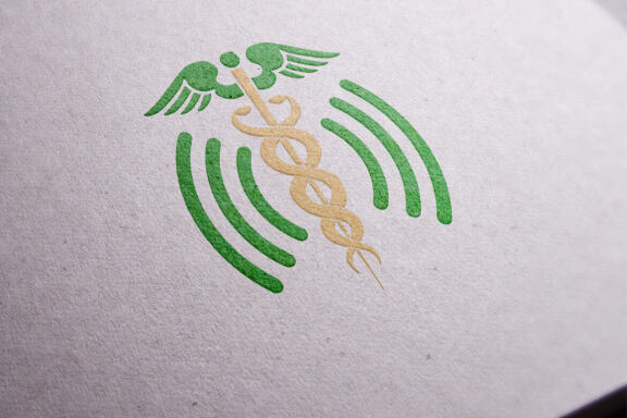 caduceus medical logo design vector illustration