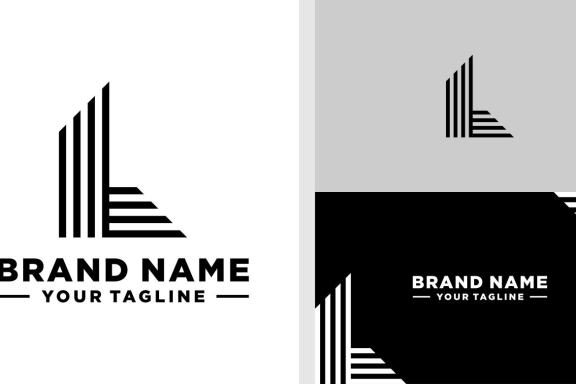 LR LOGO MONORAM UNUSUAL GEOEMTRIC EDITABLE