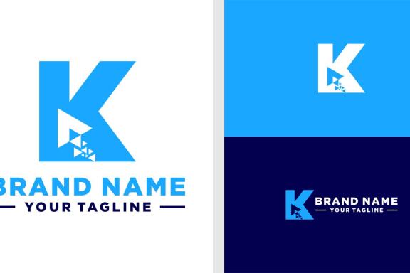 LETTER K LOGO JET GEOMETRIC TECHNOLOGY EDITABLE
