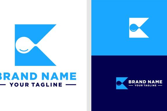 LETTER K LOGO DROP WATER NEGATIVE SPACE EDITABLE