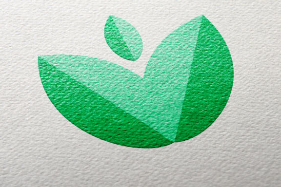 Green leaf yoga logo design vector 