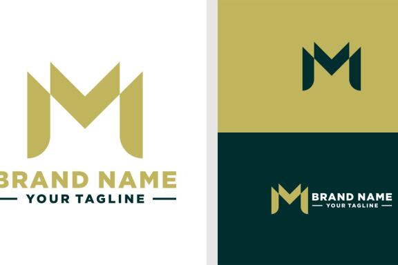 LETTER M LOGO MONOGRAM LUXURY GEOMETRIC EDITABLE