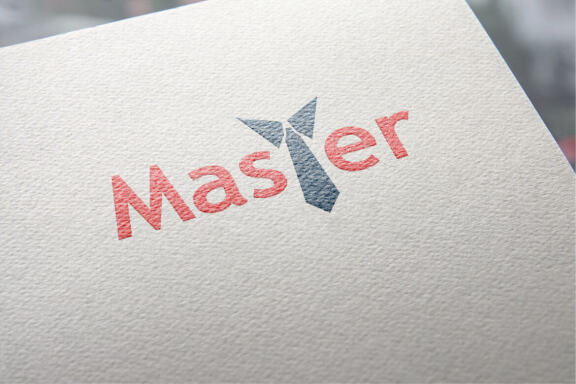 Master text logo design vector illustration