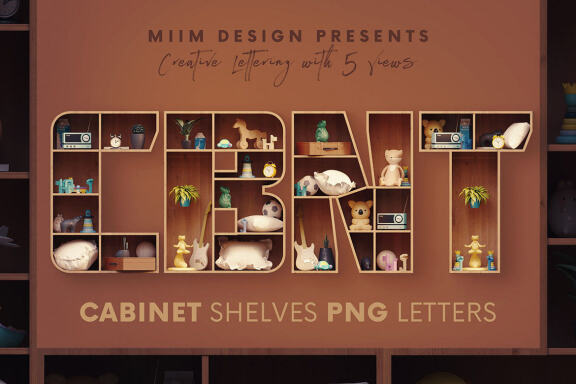 Cabinet Shelves - 3D Lettering