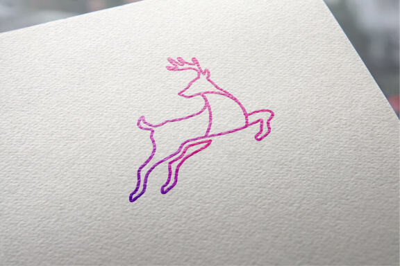 Deer lineart icon logo design vector illustration