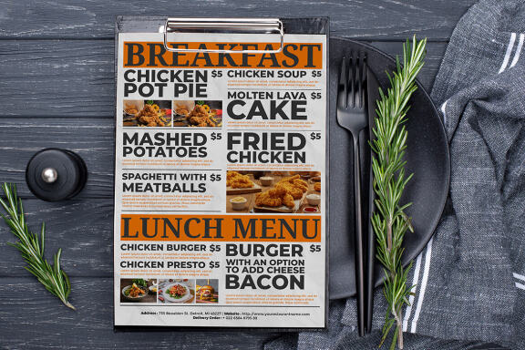 Restaurant menu
