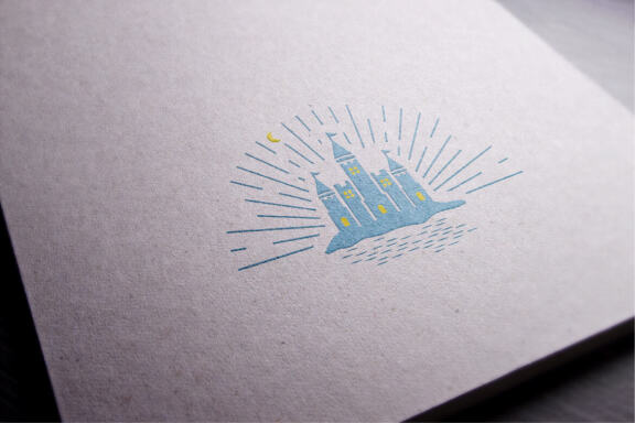 Castle light up logo template design vector