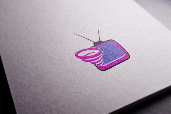 Twister television logo template design vector