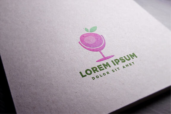 Cherry and glass logo design template
