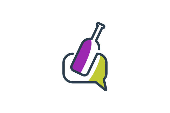 Message bottle logo design template vector