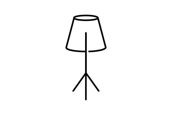 Home lamp interior icon design logo template vector